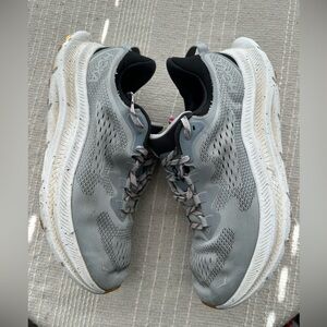 Hoka One One Gray and White Athletic Shoes